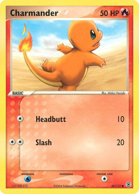 Charmander - 058/112 - FireRed & LeafGreen Pokémon trading card