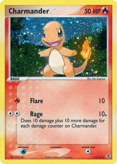 Charmander - 113/112 - FireRed & LeafGreen Pokémon trading card