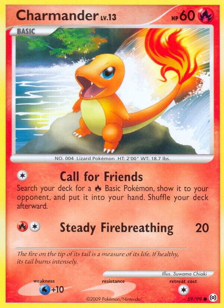 Charmander trading card from Arceus Charmander - Arceus Pokémon trading card