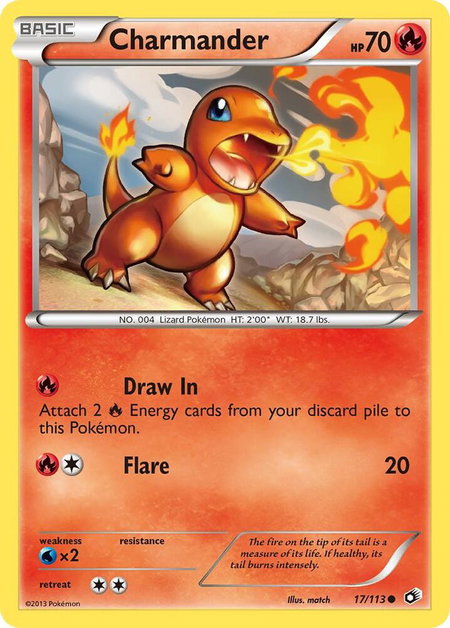 Charmander trading card from Legendary Treasures Charmander - Legendary Treasures Pokémon trading card