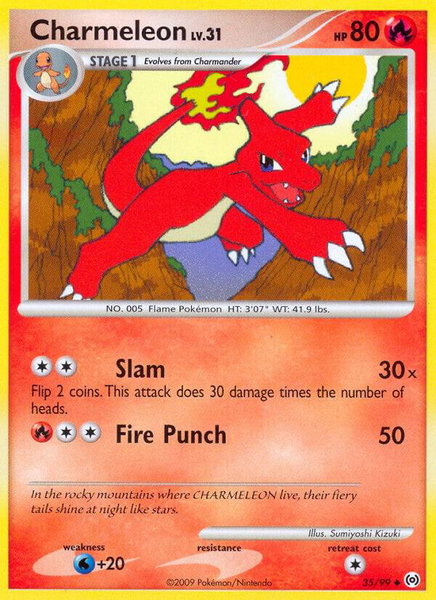 Charmeleon trading card from Arceus Charmeleon - Arceus Pokémon trading card
