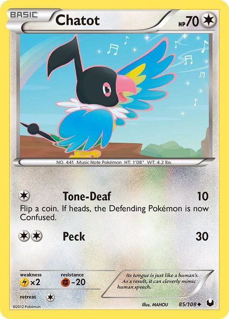 Chatot - Dark Explorers Pokémon trading card