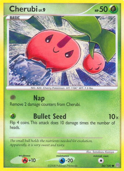 Cherubi trading card from Stormfront Cherubi - Stormfront Pokémon trading card