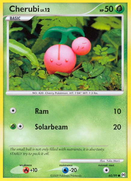 Cherubi trading card from Arceus Cherubi - Arceus Pokémon trading card