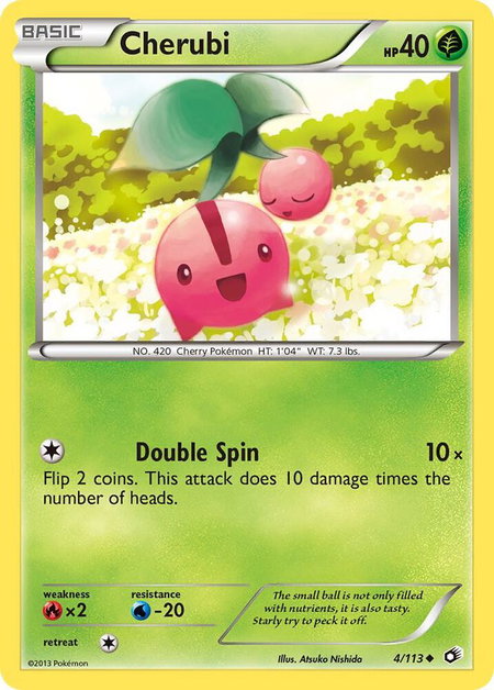 Cherubi trading card from Legendary Treasures Cherubi - Legendary Treasures Pokémon trading card