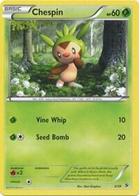 Chespin trading card from Kalos Starter Set Chespin - Kalos Starter Set Pokémon trading card
