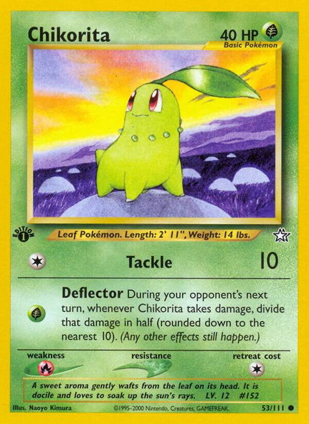 Chikorita (53) - Neo Genesis Pokémon trading card