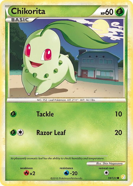 Chikorita - HeartGold SoulSilver Pokémon trading card