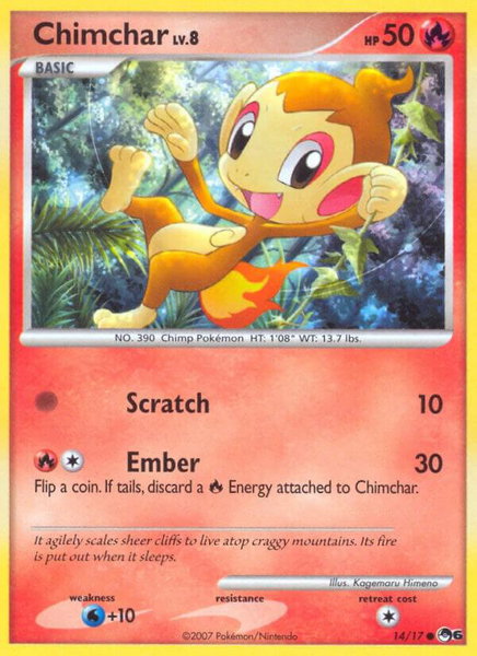 Chimchar trading card from POP Series 6 Chimchar - POP Series 6 Pokémon trading card