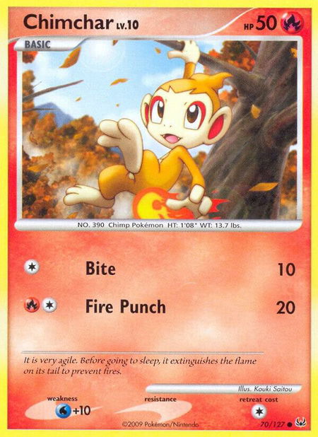 Chimchar - Platinum Pokémon trading card