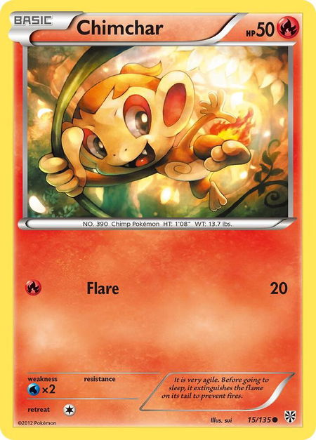 Chimchar - Plasma Storm Pokémon trading card