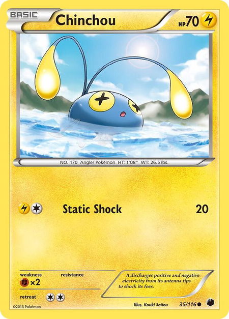 Chinchou - Plasma Freeze Pokémon trading card