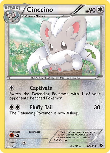 Cinccino trading card from Emerging Powers Cinccino - Emerging Powers Pokémon trading card