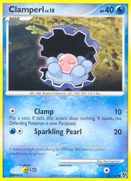 Clamperl - Great Encounters Pokémon trading card