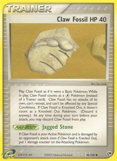 Claw Fossil - Sandstorm Pokémon trading card