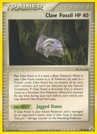 Claw Fossil - Legend Maker (LM) #78/92 - Common Pokémon Trading Card