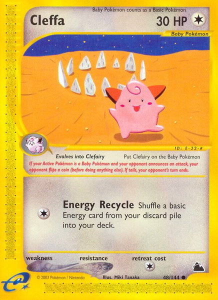 Cleffa trading card from Skyridge Cleffa - Skyridge Pokémon trading card