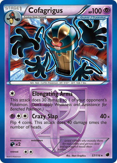 Cofagrigus (Team Plasma) (57) - Plasma Freeze Pokémon trading card