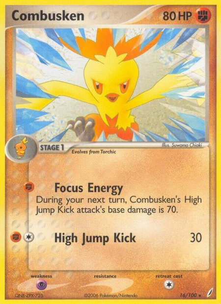 Combusken - 016/100 - Crystal Guardians Pokémon trading card