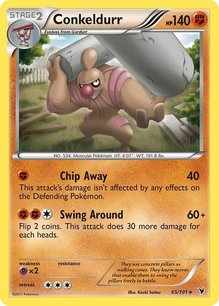 Conkeldurr (65) trading card from Noble Victories Conkeldurr (65) - Noble Victories Pokémon trading card