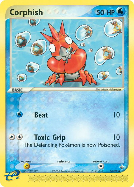 Corphish - 54/97 trading card from Dragon Corphish - 54/97 - Dragon Pokémon trading card