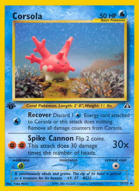 Corsola - Neo Discovery Pokémon trading card