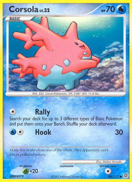 Corsola trading card from Secret Wonders Corsola - Secret Wonders Pokémon trading card