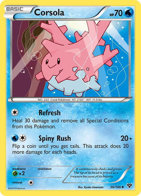 Corsola - XY Base Set Pokémon trading card