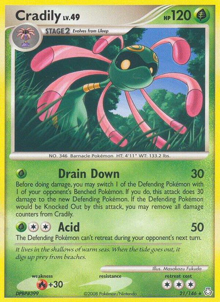 Cradily - Legends Awakened Pokémon trading card