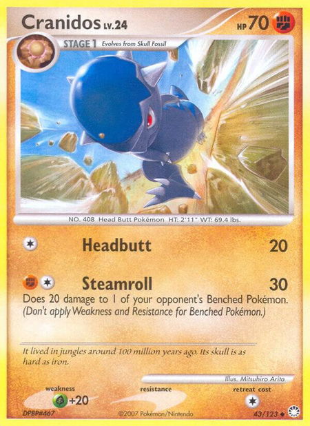 Cranidos - Mysterious Treasures Pokémon trading card