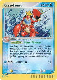 Crawdaunt - 3/97 - Dragon (DR) #3/97 - Holo Rare Pokémon Trading Card