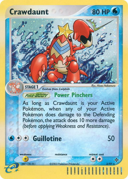 Crawdaunt - 3/97 trading card from Dragon Crawdaunt - 3/97 - Dragon Pokémon trading card