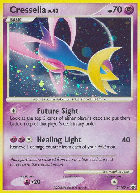 Cresselia trading card from Majestic Dawn Cresselia - Majestic Dawn Pokémon trading card