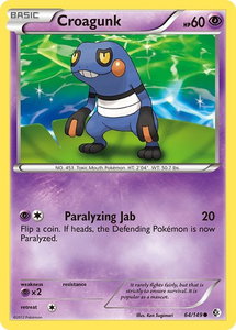 Croagunk (64) - Boundaries Crossed (BCR) #64/149 - Common Pokémon Trading Card