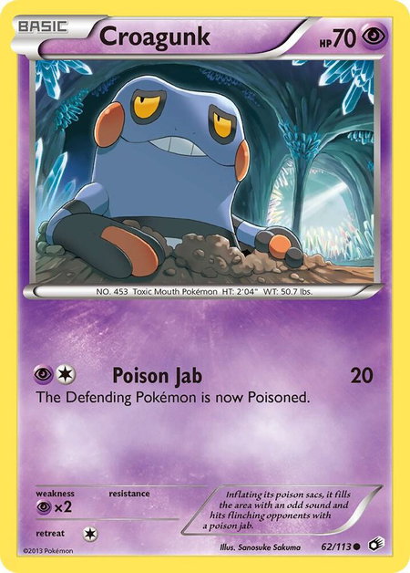 Croagunk trading card from Legendary Treasures Croagunk - Legendary Treasures Pokémon trading card