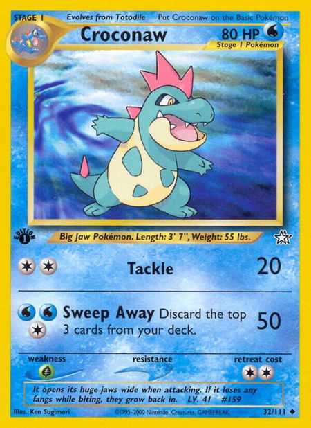 Croconaw (32) - Neo Genesis Pokémon trading card