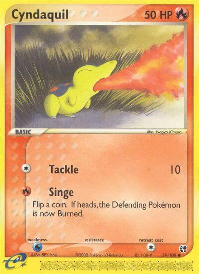 Cyndaquil trading card from Sandstorm Cyndaquil - Sandstorm Pokémon trading card