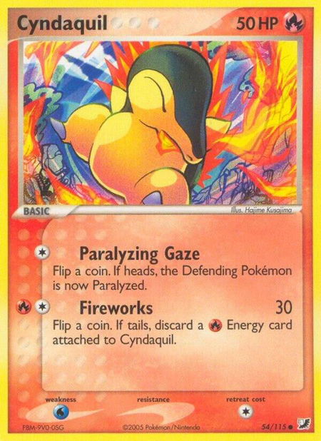 Cyndaquil trading card from Unseen Forces Cyndaquil - Unseen Forces Pokémon trading card