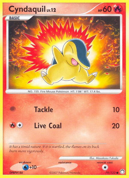 Cyndaquil trading card from Mysterious Treasures Cyndaquil - Mysterious Treasures Pokémon trading card