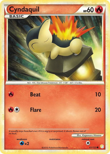 Cyndaquil - HeartGold SoulSilver Pokémon trading card