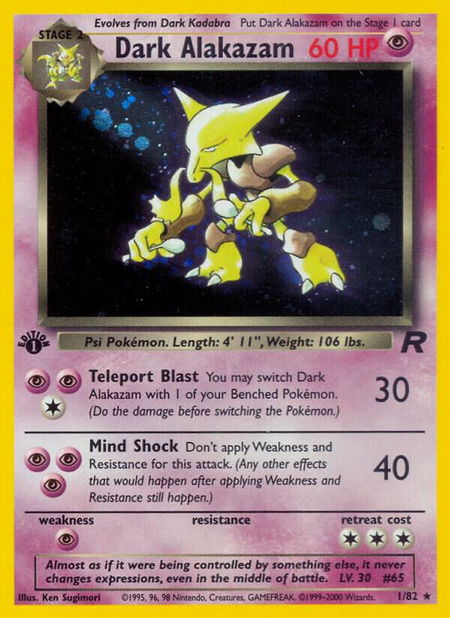 Dark Alakazam (1) - Team Rocket Pokémon trading card