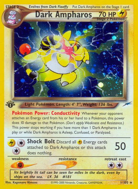 Dark Ampharos - Neo Destiny Pokémon trading card