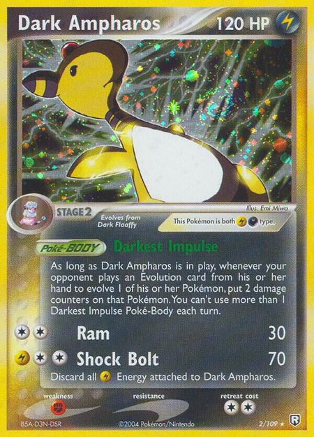 Dark Ampharos trading card from Team Rocket Returns Dark Ampharos - Team Rocket Returns Pokémon trading card