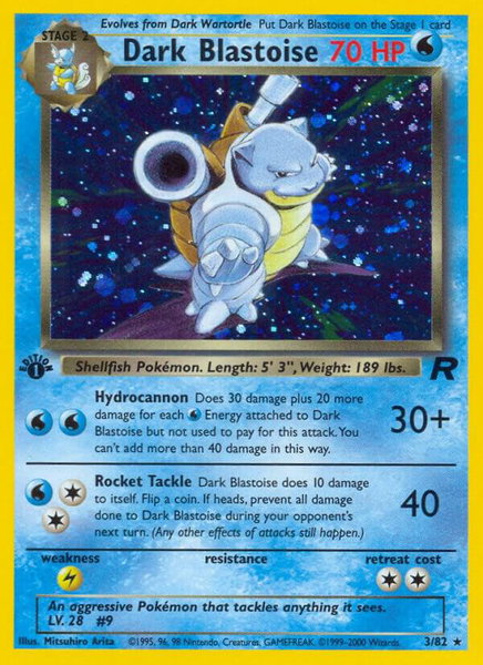 Dark Blastoise (3) trading card from Team Rocket Dark Blastoise (3) - Team Rocket Pokémon trading card