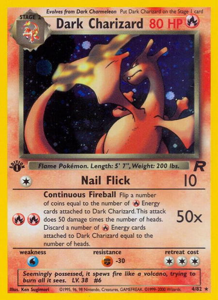 Dark Charizard (4) - Team Rocket Pokémon trading card