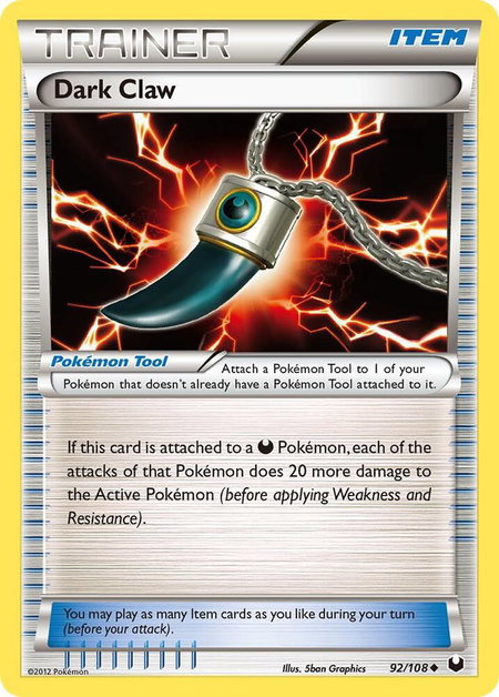 Dark Claw - Dark Explorers Pokémon trading card