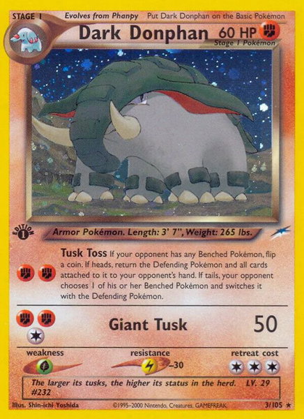 Dark Donphan trading card from Neo Destiny Dark Donphan - Neo Destiny Pokémon trading card