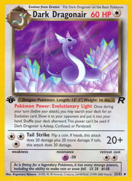 Dark Dragonair - Team Rocket Pokémon trading card
