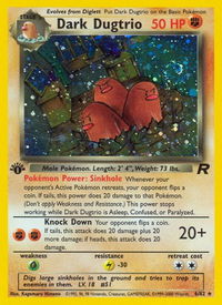 Dark Dugtrio (6) - Team Rocket (TR) #06/82 - Holo Rare Pokémon Trading Card