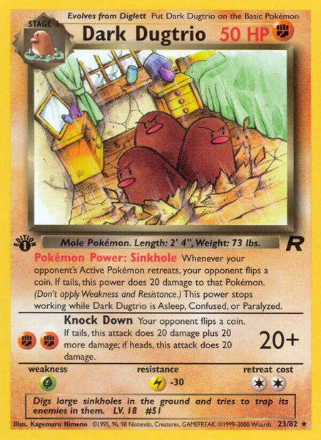 Dark Dugtrio (23) - Team Rocket Pokémon trading card
